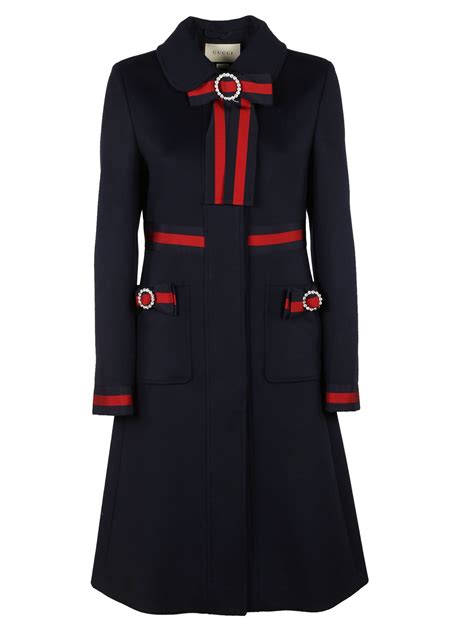 blue stripe gucci coat|Gucci coat women.